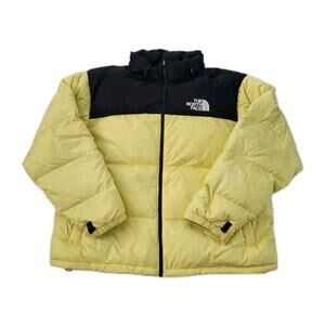 The North Face Nuptse 700 Goose Down Puffer Jacket Pale Yellow Retro 90s Sz XXL